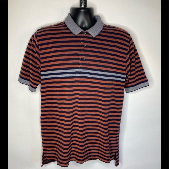 Slazenger Striped Polo Shirt Sz Med - Picture 2 of 8